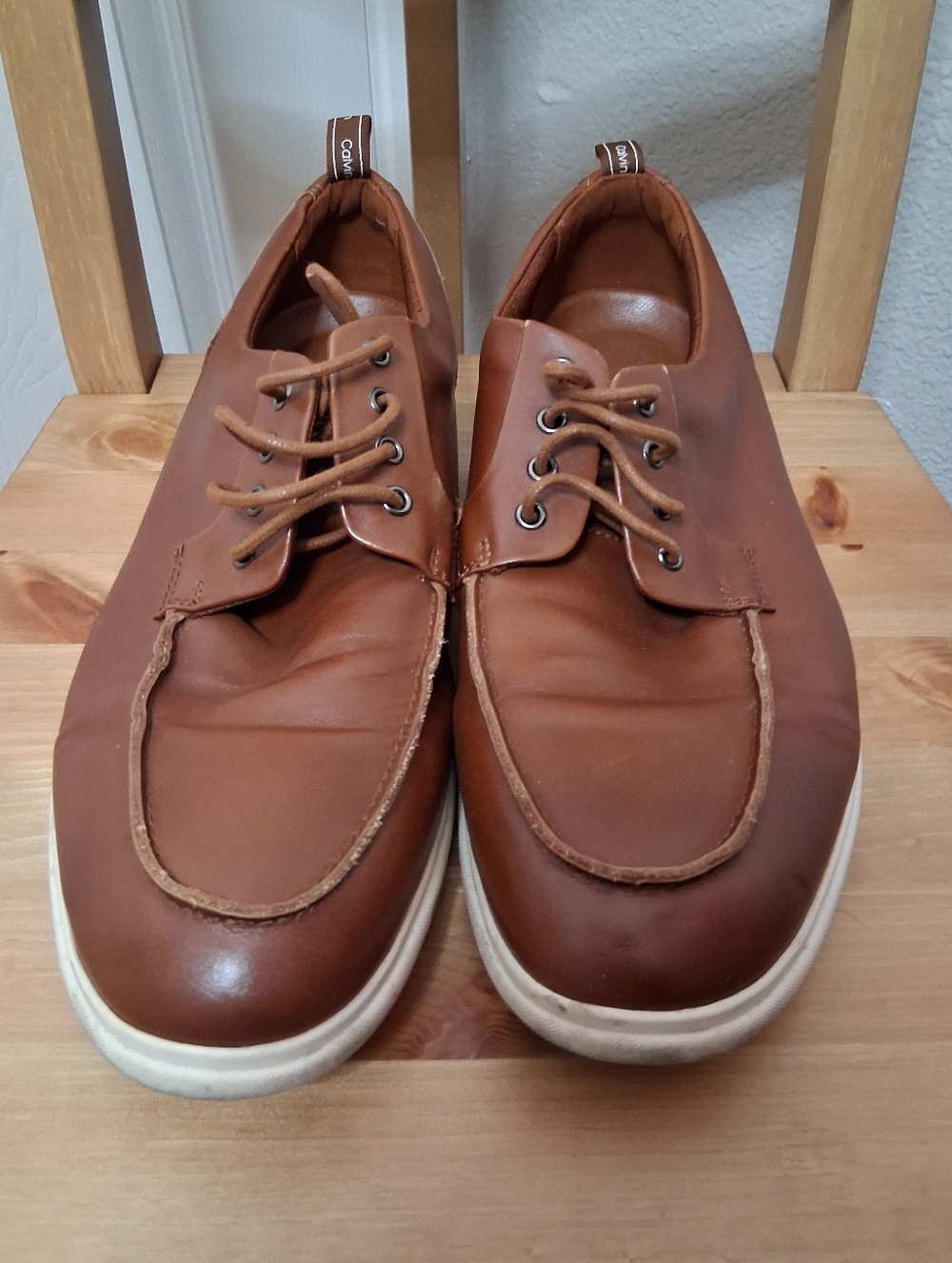 Calvin Klein Mens Brown Leather Shoes 11.5